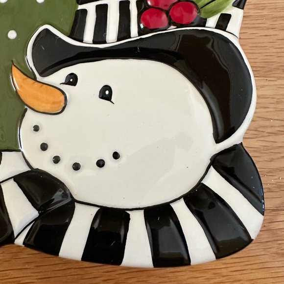 Fitz and Floyd Frosty's Frolic Snack Plate with Spreader with Box - Picture 6 of 14